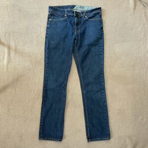 Volcom Mens 32 x 30 Vorta Slim-Fit Stretch Straight Denim Jeans‎ Soft Dark Rinse